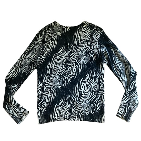 Equipment Sloane Zebra Animal Print Cashmere Sweater - Picture 3 of 7